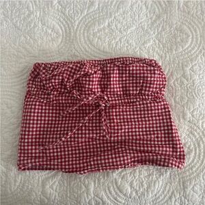 Vintage Authentic Brandy Melville Red Gingham Tube Top